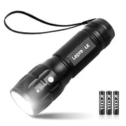 Lepro LED White Light Flashlight, High Lumens Waterproof Adjustable Focus | Small, lightweight. For outdoor, camping, emergency, tactical use. AAA batteries included. Adjustable zoom focus.