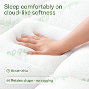 Niagara Sleep Solution Queen Ultra Soft Mattress Topper — Back Pain Relief | Rayon Derived from Bamboo, 20" Deep Pocket, Breathable Pillow Top Mattress Pad, Perfect for Hot Sleepers, Green