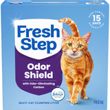 Fresh Step Odor Shield Multi Cat Clumping Cat Litter, 14 lb. | Febreze Freshness, Odor Shield with Ammonia Block Technology, Low Dust, Compatible with Most Automatic Litter Boxes