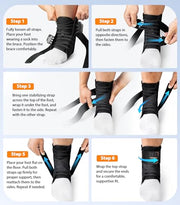 WHCOOL Slim-Fit Ankle Brace for Sprained Ankle, Quick Lace Up Ankle Support for Women Men With 2 Auto-Shaped Pads, Air Fabric Cool Ankle Stabilizer for Injury Recover, Running,Sports, M(12”-13”)