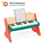 B. toys Wooden Piano, Mini Maestro with Color-Coded Songbook | Wooden piano toy with color-coded keys and songbook featuring 6 classical compositions; 3+ Years