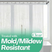 Mrs Awesome Clear Shower Curtain Liner with 3 Magnets, 72x72 | 12 Rustproof Grommets, Premium Flexible Sturdy Plastic Shower Curtain for Bathroom Lightweight, Waterproof,72W x 72H