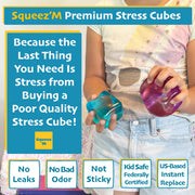 Original BigBlok Premium Stress Cube, Squishy Fidget Toy, Kids & Adults | Non-toxic ASTM certified, US family-owned, easy replacement, jumbo sensory squeeze cube for stress relief