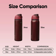 Owala FreeSip Stainless Steel Water Bottle 24 oz Black Cherry