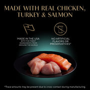 Sheba Perfect Portions Cuts Wet Cat Food, Multipack, 2.6 oz, 24 ct | Chicken, Salmon & Turkey cuts in gravy, grain-free, protein-rich, no corn/soy, essential vitamins & minerals, twin-pack trays