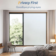 rabbitgoo Frosted Glass Window Privacy Film, Static Cling, 17.5" x 78.7" | Heat Control UV Blocking Sticker, Non Adhesive Removable Tint, No Glue Anti-Glare Renter Friendly Coverings for Home Bathroom