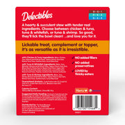 Delectables Lickable Treat Stew Wet Cat Treat Variety Pack, Food Topper, Hydrating, Grain-Free, No Fillers, No By-Products, No Added Preservatives, 1.4oz Pouch, 12ct