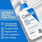 CeraVe Daily Moisturizing Lotion, Face and Body Lotion, Skin care, 19oz | Hyaluronic Acid, Lotion For Dry Skin, Skin Barrier Repair, Ceramide Moisturizer, For Men and Women, Fragrance Free, Oil-Free