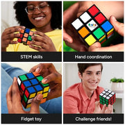 Rubik's Cube The Original 3x3 Puzzle Cube & Brain Teaser Fidget Toy | The World's Best-Known Puzzle, An Iconic STEM Toy That Enhances Spatial Awareness & Algorithmic Thinking Skills, Ages 8+