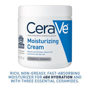 CeraVe Moisturizing Cream, Face & Body Moisturizer for Dry Skin, 19oz | Skin Care with Hyaluronic Acid, Skin Barrier Repair, Ceramide Moisturizer, Fragrance Free, Non-Comedogenic, Daily Use