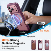 TAURI for iPhone 18 Pro Case, Compatible with MagSafe, Burgundy | (Full Camera Protection) Camera Control Cover Military-Grade Protection Magnetic Phone Case for iPhone 18 Pro
