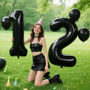 40 Inch Black Number 2 Balloons Foil Digital Helium Number Balloons | for 2nd 12 23 24 25 Birthday Anniversary Wedding Party Decorations,Jumbo Helium Balloon Giant Large Digital Balloon