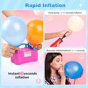 Nulink Electric Balloon Pump, Portable Electric Balloon Blower Machine Balloon Air Pump Dual Nozzle 110V 600W Balloon Inflator for Party Decorations