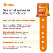 Zesty Paws Dog Allergy Chews - Dog Allergy Relief, Lamb, 90 Ct | Itch Relief for Dogs Soft Chews with Probiotics for Itchy Skin, Ears and Paws