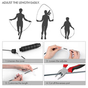 Jump Rope, Tangle-Free Rapid Speed Jumping Rope Cable with Ball Bearings for Women, Men, and Kids, Adjustable Steel Jump Rope with Foam Handles for Home Gym Exercise Fitness Workout Equipment & Slim Body