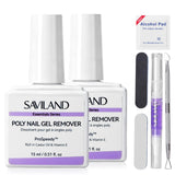 SAVILAND Poly Gel Nail Remover Kit: 2PCS Fast Gel Remover for Nails
