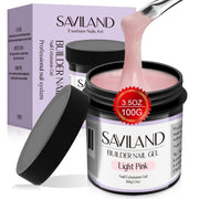 SAVILAND Builder Nail Gel Light Pink 3.5 oz Nail Extensions & Manicure Art | Strong Shaping Power For Nail Extension, Salon&Home DIY, Natural Resin No Odor, High-Gloss Durable, Cures Under U V/LED Lamp