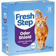 Fresh Step Odor Shield Multi Cat Clumping Cat Litter, 14 lb. | Febreze Freshness, Odor Shield with Ammonia Block Technology, Low Dust, Compatible with Most Automatic Litter Boxes