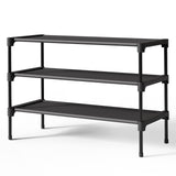 Kitsure Shoe Rack - Non-Woven Shoe Rack Shelf, 27.5" Wide - 3 Tier, Black