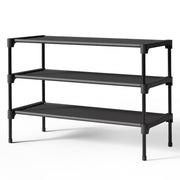 Kitsure Shoe Rack - Non-Woven Shoe Rack Shelf, 27.5" Wide - 3 Tier, Black