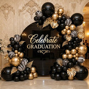 RUBFAC Gold Balloons Different Sizes Chrome Gold Balloon Arch Kit 129pcs | Metallic Gold Balloon Garland Arch Kit for Christmas Halloween Graduation Party Wedding Holiday Happy Birthday Decoration