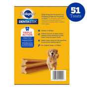 Pedigree Dentastix Large Breed Dental Dog Treats, Variety, 51 Count | Original Chicken, Beef, and Fresh flavors, reduces plaque and tartar buildup, cleans teeth, freshens breath, for dogs 40+ lbs