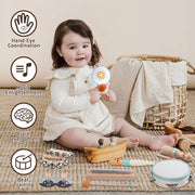 Toddlers Musical Instruments-Baby Montessori Wooden Toys for 18 Month+ | Kids Percussion Instruments Musical Toy for Preschool Kids,Christmas Birthday Gift for Baby Boys Girls