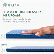 Gaiam Thick Yoga Mat, Exercise & Fitness Mat with Easy-Cinch Carrying Strap | Non-Slip NBR Foam | Joint Cushioning | Yoga, Pilates, Fitness & Floor Workouts | 72"L x 24"W