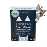 Boxie Probiotic Clumping Cat Litter 40+ Day Odor Control Dust Free 16 lb | Hard Flat Top clumps stay on top for fast scooping and less scrubbing; no added fragrance, fillers, or harsh chemicals