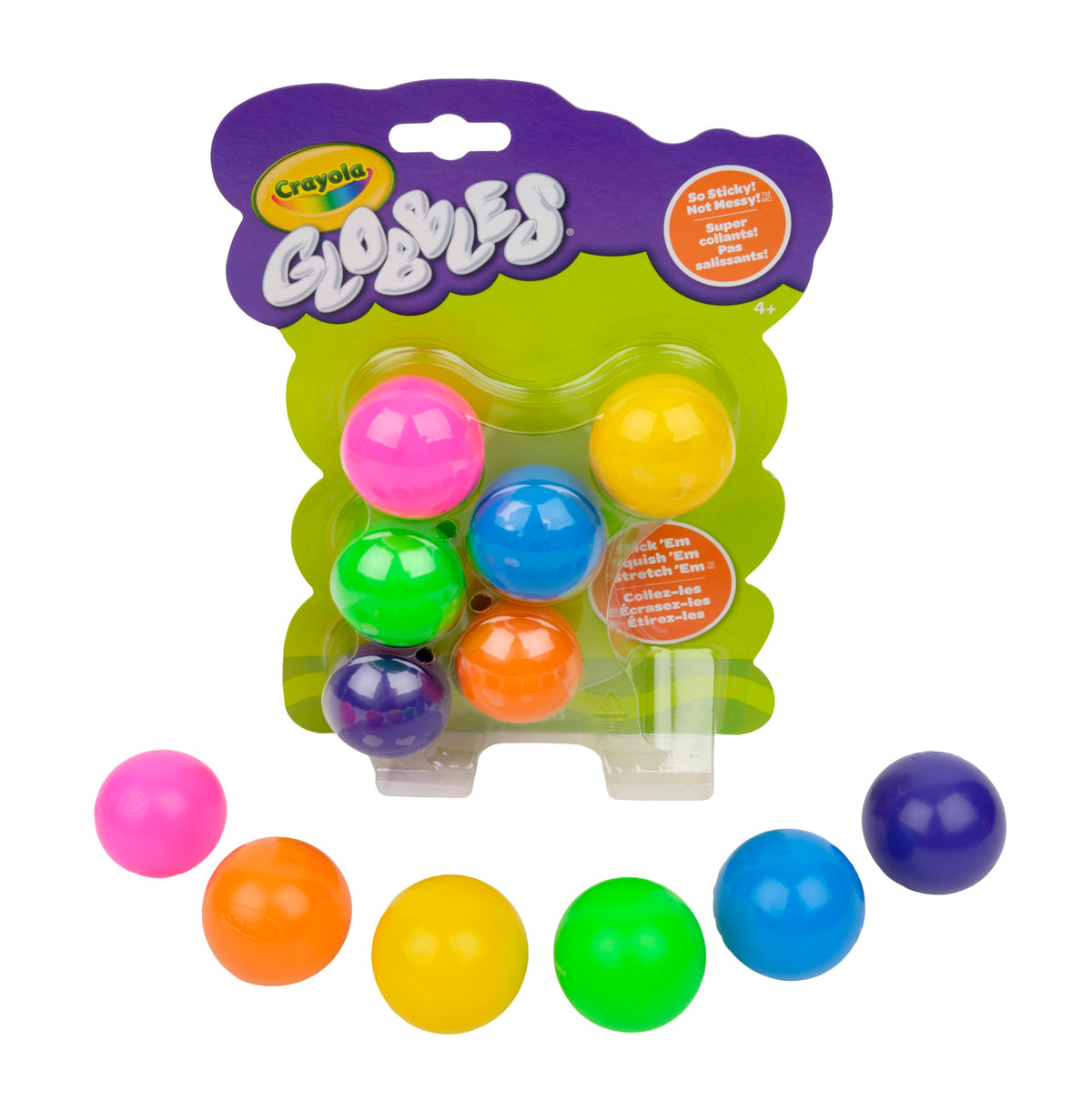 Crayola Globbles Fidget Toy, 6ct, Sticky Stress Ball, Kid Stocking Stuffers | Holiday Gift for Kids & Adults, Squishy Balls, Calming Sensory Gifts for Stress Relief