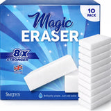 Magic Eraser Sponge for Walls by Smith’s® | 10 Pack | Melamine Sponge | 8x More Effective on Tough Marks | Trainers & Shoes | Trusted by Professional Cleaners | Just Add Water | Rinse & Reuse