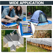 TICONN Heavy Duty Tarp Cover Waterproof, Extra Thick UV Resistant Tarpaulin | 5.5 Mil-6'x8', Double-Sided Tear-Resistant Material, Reinforced Corners, Rust-Resistant Grommets, for Camping, Car, Outdoor