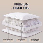 Utopia Bedding Gusset Bed Pillow, Hotel Pillows Queen Size Set of 2, White | Cotton Blended Down alternative pillows for sleeping, soft fluffy cooling comfort for Back, side & stomach sleepers, 2 pack