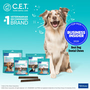 C.E.T. Veggiedent Fr3sh Plaque and Tartar Control Chews for Dogs, Medium | Vet recommended dental chews, plant-based formula, supports canine digestive health, VOHC approved for plaque & tartar