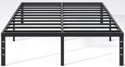 NEW JETO Metal Bed Frame,Queen Size Bed Frame with Storage Space,14 Inch | Heavy Duty Sturdy Mattress Foundation,Easy Assembly,No Box Spring Needed, Black
