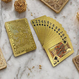 Golden Dragon PVC Playing Cards, Matte Finish with Intricate Pattern on Durable Hardened Deck, Elegant Design for Poker Game Night and Party Gatherings
