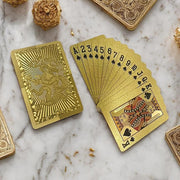 Golden Dragon PVC Playing Cards, Matte Finish with Intricate Pattern on Durable Hardened Deck, Elegant Design for Poker Game Night and Party Gatherings