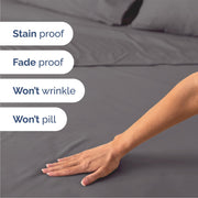 Queen Size 4 Piece Sheet Set - Breathable & Cooling Sheets - Dark Grey | Hotel Luxury Bed Sheets for Women & Men, Deep Pockets, Easy-Fit, Extra Soft and Wrinkle Free Sheets, Oeko-Tex Bed Sheet Set
