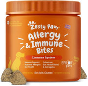 Zesty Paws Dog Allergy Chews - Dog Allergy Relief, Lamb, 90 Ct | Itch Relief for Dogs Soft Chews with Probiotics for Itchy Skin, Ears and Paws