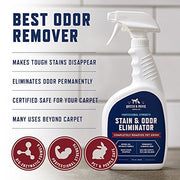 Rocco & Roxie Enzyme Stain & Odor Eliminator, 32 Fl Oz | Bio-enzymatic urine destroyer; CRI Certified Safe; made in USA; for carpets, bedding, litter boxes, crates & cars