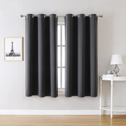 ChrisDowa Blackout Curtains for Bedroom and Living Room 63 Inches Long | 2 Panels Set, Thermal Insulated, Light Blocking, Room Darkening, Grommet, Window Drapes, Dark Grey, 42 x 63 Inch