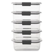 Rubbermaid Brilliance Tritan Plastic Food Storage Containers BPA Free Airtight Lids Ideal for Lunch Meal Prep & Leftovers Set of 5 (3.2 Cup)