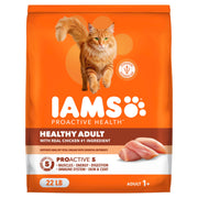 IAMS Proactive Health Healthy Adult Dry Cat Food, Chicken, 22 lb | Veterinarian-recommended, Real chicken #1 ingredient, chicken & egg protein, wholesome grains for energy, supports muscles