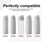 4pcs Replacement Lid Seal Gasket Stopper for Owala FreeSip 24oz 32oz | Water Bottle Top Part for Owala 16/19/24/32/40oz Rubber Spout Insert Cap Mouth Silicone Plug Accessories BPA-Free (Gray)