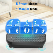 AXV Vibration Plate Exercise Machine Fitness Platform Body Vibrating Board | Curved Design 200W Powerful Oscillating 120 Level Shake Plate for Lymphatic Drainage Recovery Whole Body Toning With Handles
