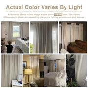 Linen Total Blackout Curtains for Bedroom Living Room 84 Inch, Cream | 100% Blackout Shield Linen Textured Back Tab/Rod Pocket Drapes, Thermal Insulated Blackout Curtains 2 Panels Set, 50"W x 84"L