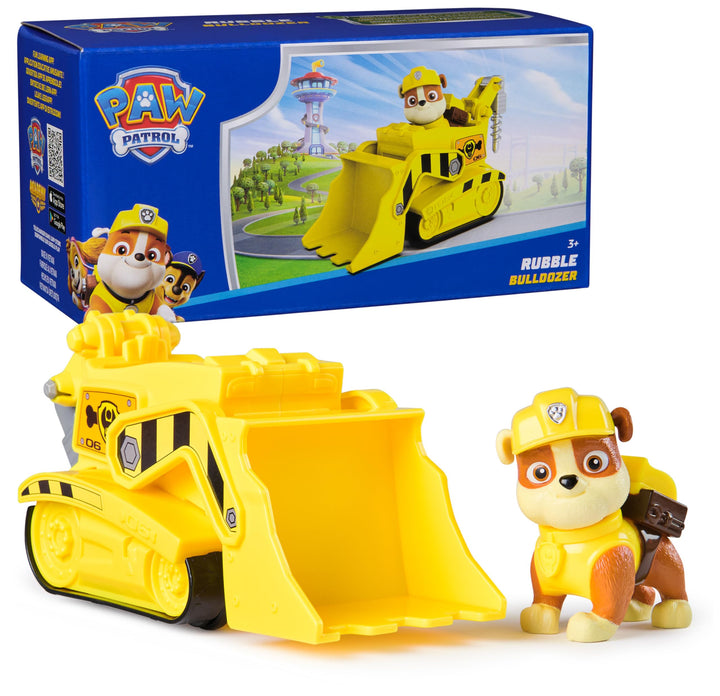 Paw Patrol, Rubble’s Bulldozer Toy Truck with Collectible Action Figure | Action Rescue Vehicle, Rolling Wheels, Rubble Action Figure, Imaginative Pretend Play, Kids Toys for Boys & Girls Ages 3 & Up