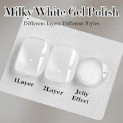 Double Rhythm 15ML Gel Nail Polish Pure Sheer Same Color Same Bottle Gel Polish Art Manicure Salon DIY at Home for Women (Milky White-A1075)