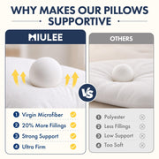 MIULEE 18x18 Throw Pillows Inserts 2 Pack, Decorative Pillows for Couch Bed | 100% Virgin Filling, Full and Fluffy, Lumbar, Back and Neck Support
