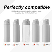 4pcs Replacement Lid Seal Gasket Stopper for Owala FreeSip 24oz 32oz | Water Bottle Top Part for Owala 16/19/24/32/40oz Rubber Spout Insert Cap Mouth Silicone Plug Accessories BPA-Free (Gray)